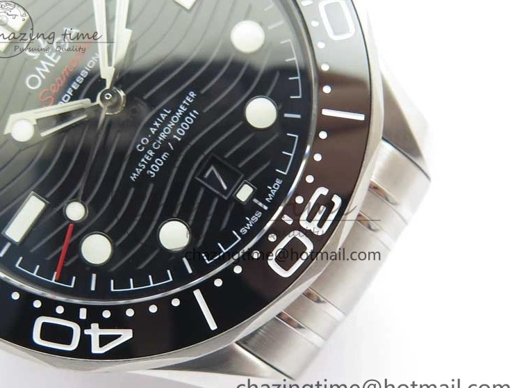 0502 EasyCare Seamaster Diver 300M ORF 1:1 Best Edition Black Ceramic Black Dial on SS Bracelet A 7870
